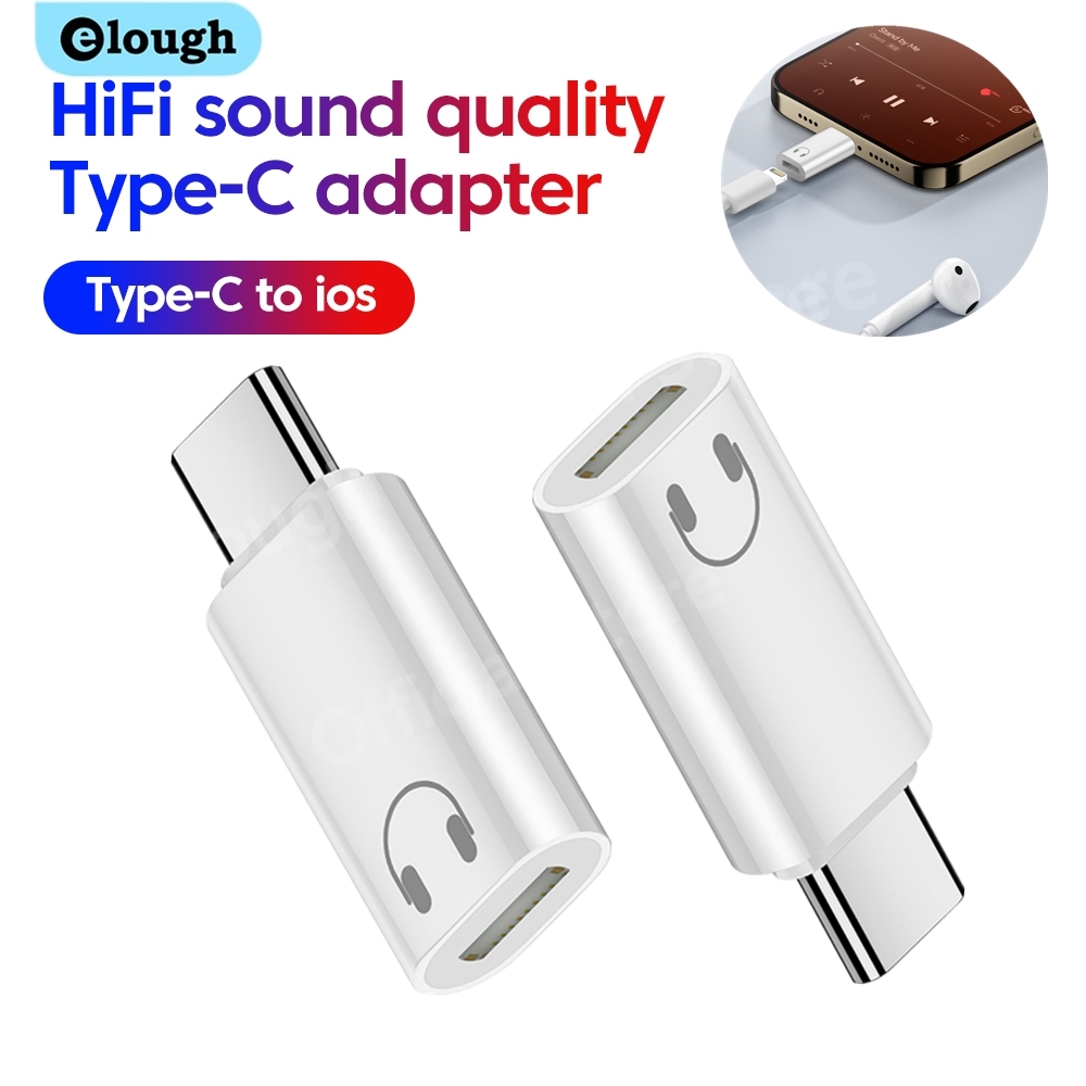 Wired Earphone Lightning - Elough Lightning naar Type C-adapter voor