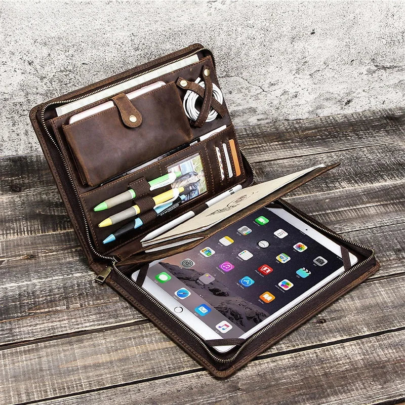Tablet Tech Accessories - Leren tabletopbergtas voor Apple iPad met